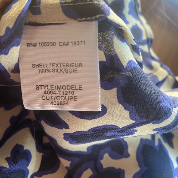 Joie Iselda Silk Blue Botanical Floral Print Long Sleeve Blouse - Picture 10 of 10